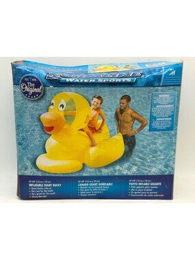 Inflatable Giant Ducky Pool Float 60"x48" Heavy Duty Vinyl Swimline Water Sports